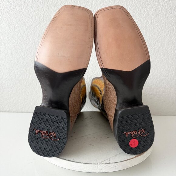 Rod Patrick Mens Cowboy Boots Size 11AAAA Brown Caiman Belly Western Square Toe - Picture 10 of 16